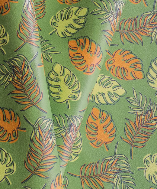 Fogli di SUGHERO naturale con stampa astratta color verde scampoli tessuto  vegano 25x20 cm / 30x30 cm B884 La Garzarara -  Italia
